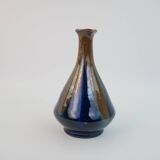 Fournier Demars vase in blue enameled ceramic