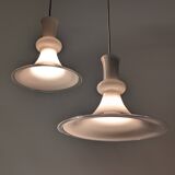 Paire de suspensions en opaline de Michael Bang pour Royal Copenhagen, années 1970