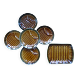 Set of 5 asparagus plates 1 dish Sarreguemines L1 / 200106