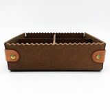 Leather and wood jewelry box - 1990's design