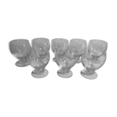 8  chiseled glass wine glasses 1960