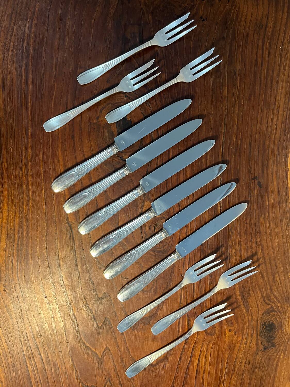 SFAM silver metal dessert cutlery