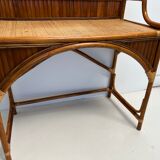 Coiffeuse bureau en rotin et bambou vintage