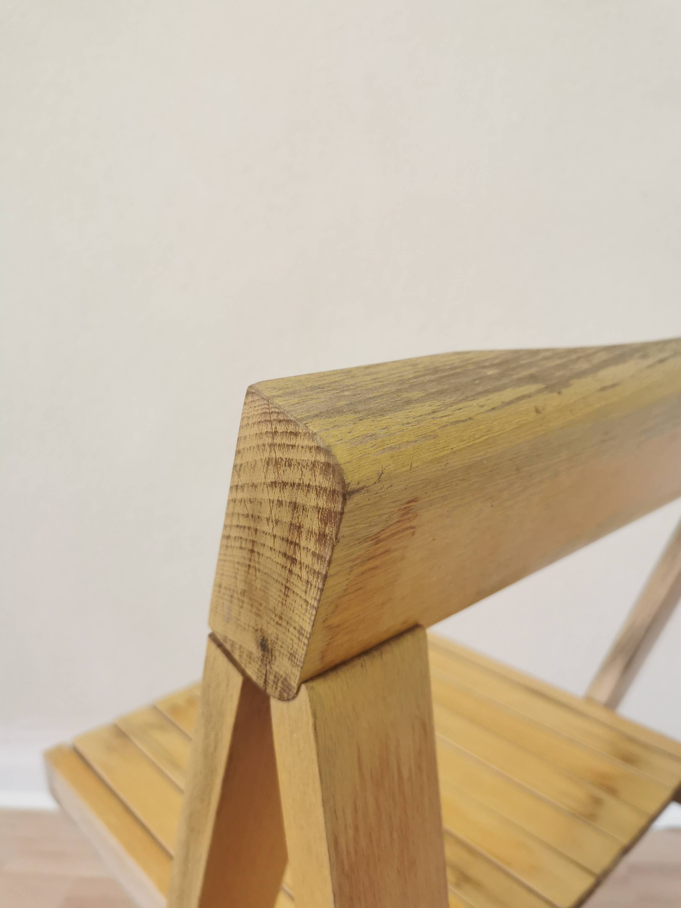 Vintage Aldo Jacober Folding Wooden Chair: Mid-Century Trieste Stool