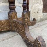 Console half moon carved wood 1970