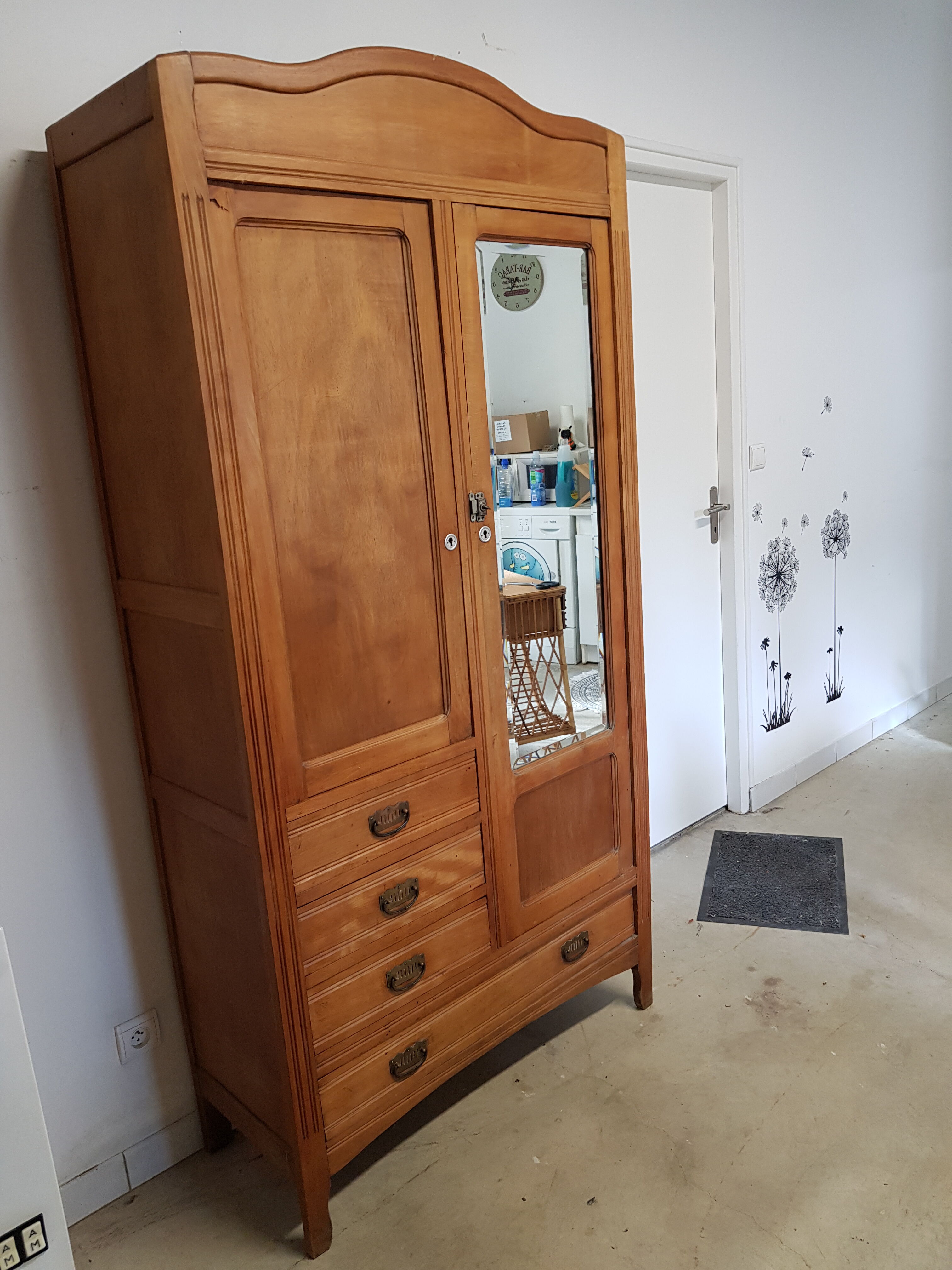 Parisian wardrobe with mirror