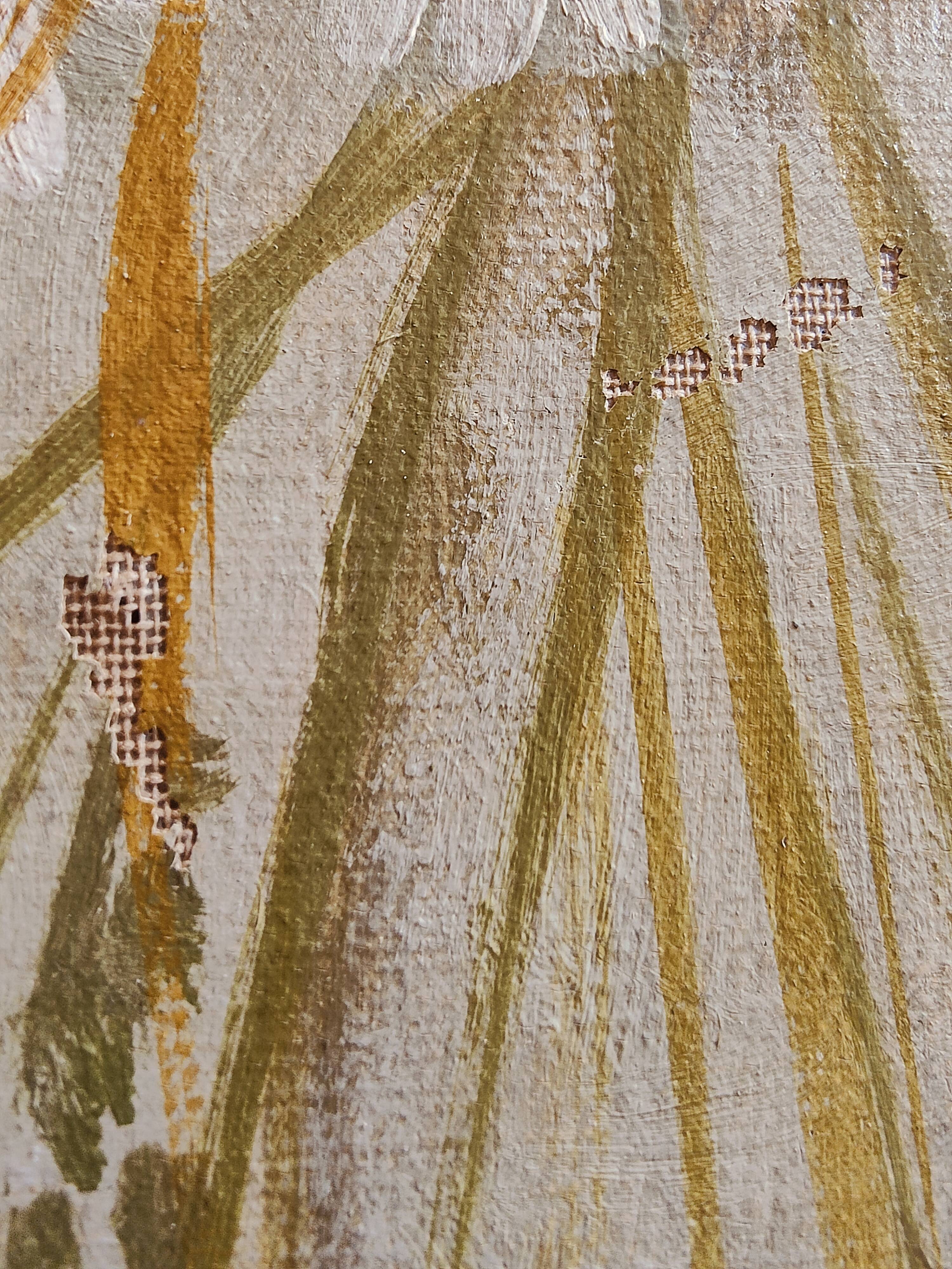 Oil painting on canvas "Country spray with poppies" 1910 signed