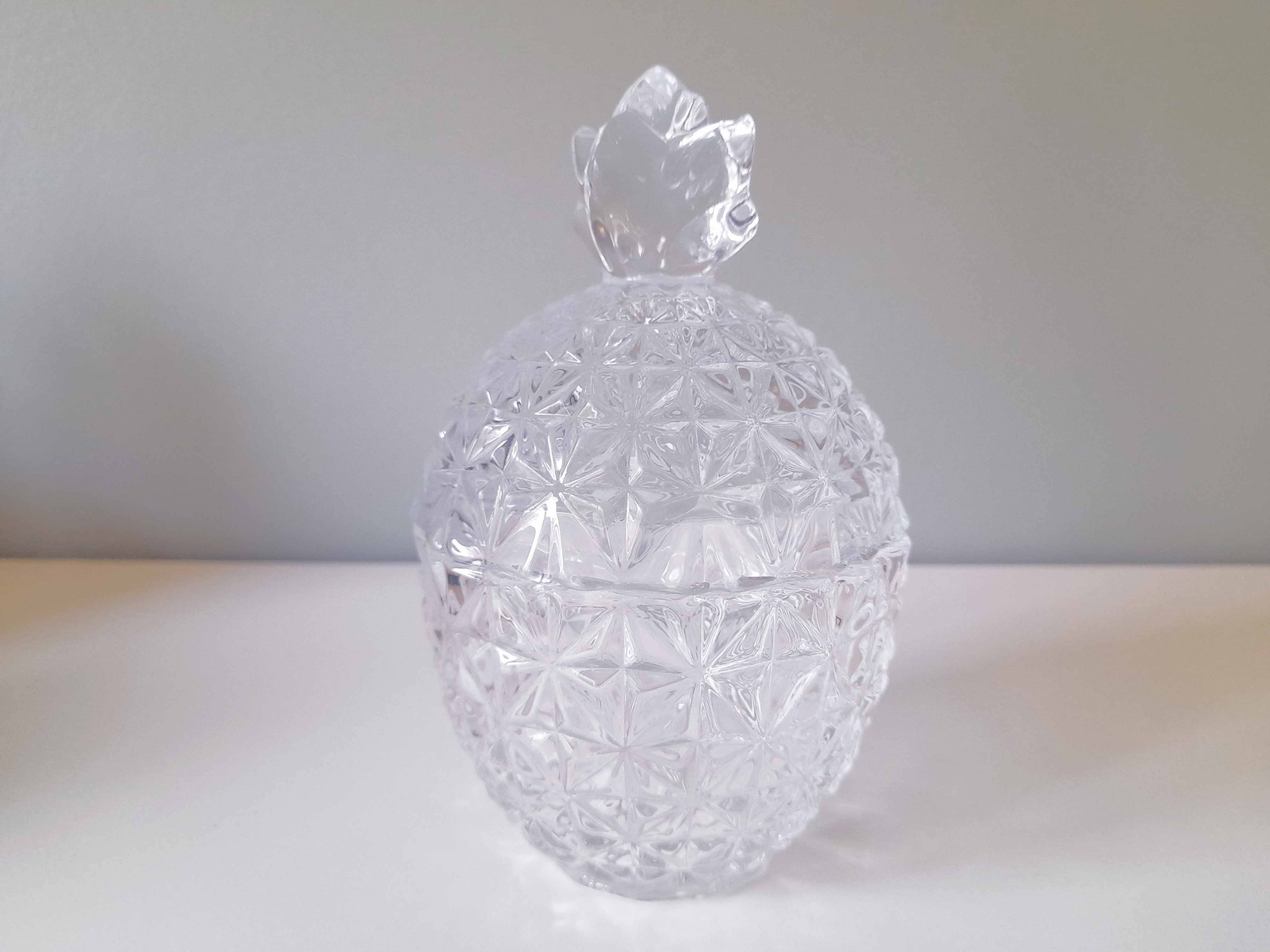 Glass pineapple sugar bowl