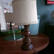 Minimalist turned wood lamp