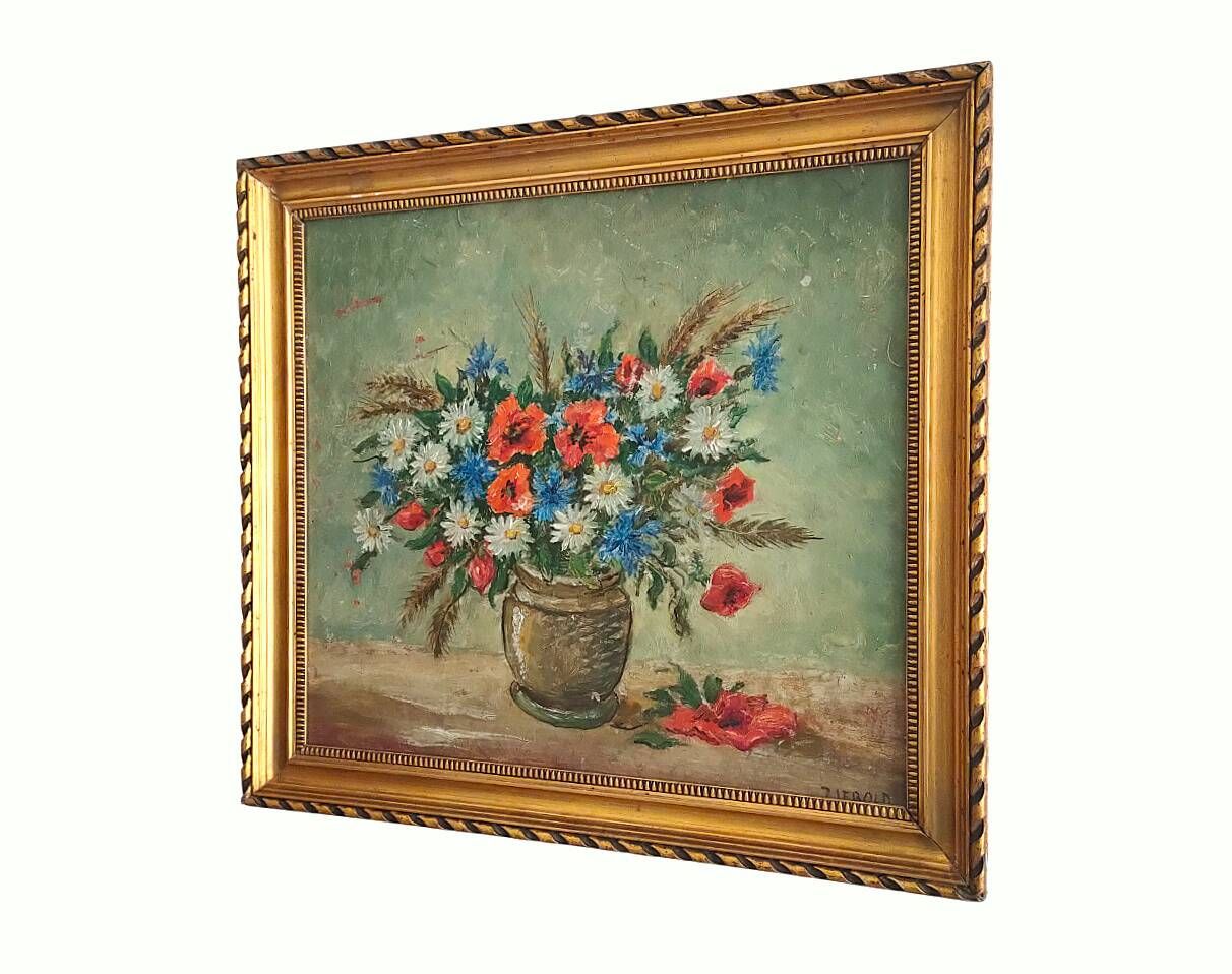 Painting ZIEBOLD Christian, 1910-1990, ref LOTZ HST Tricolor flower bouquet
