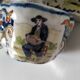 Breakfast set duo Desvres Fourmaintraux regionalist decoration