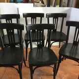 Suite of 6 old bistro chairs