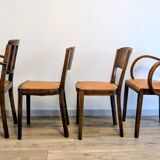 Pair of bridge armchairs and matching chairs – Art Deco style 1950