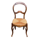 Louis Philippe solid wood and straw office chair