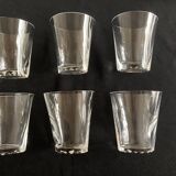 Set of 6 Lalique modernist glasses 1960 Kent crystal tumblers.