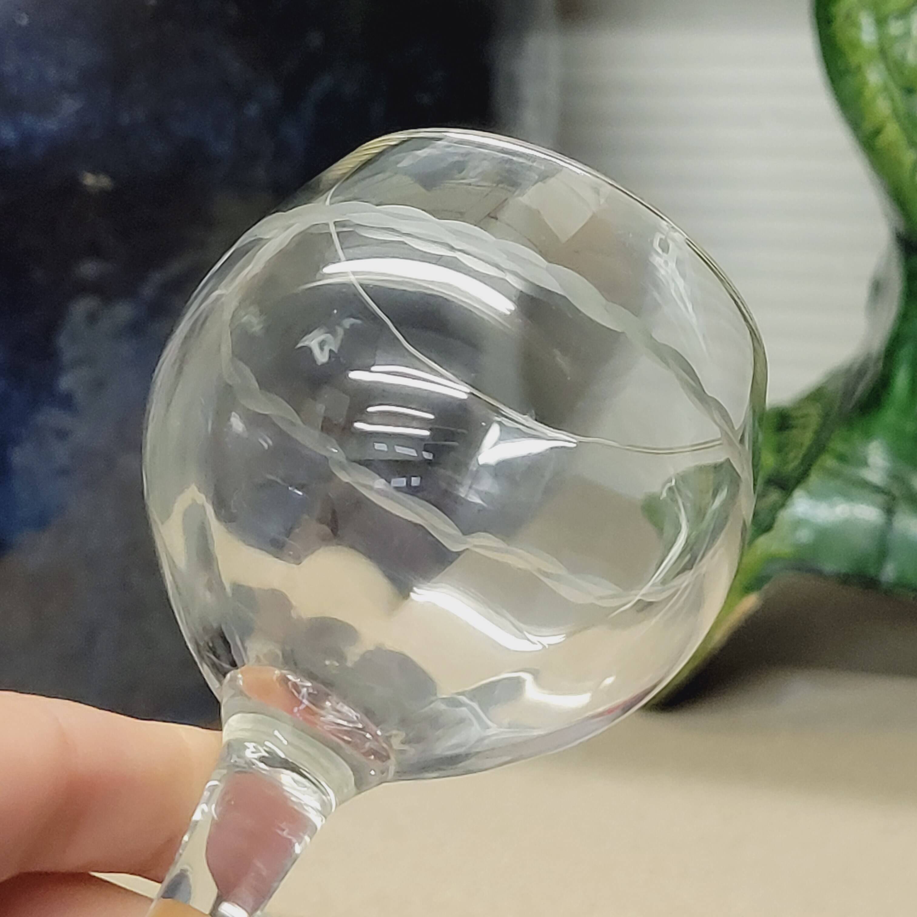 8 wine glasses in chiseled cut glass