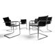 Matteo Grassi Set of 6 Visitor Chairs, Leather/Chrome Dining Chairs, 1970