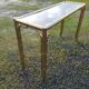 Gold console and vintage smoked glass, imitation bamboo 1970