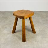 Brutalist stool solid wood deco chalet