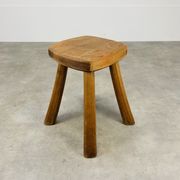 Tabouret brutaliste bois massif déco chalet
