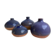 Lot de 4 petits vases en grès vernissés violets années 70