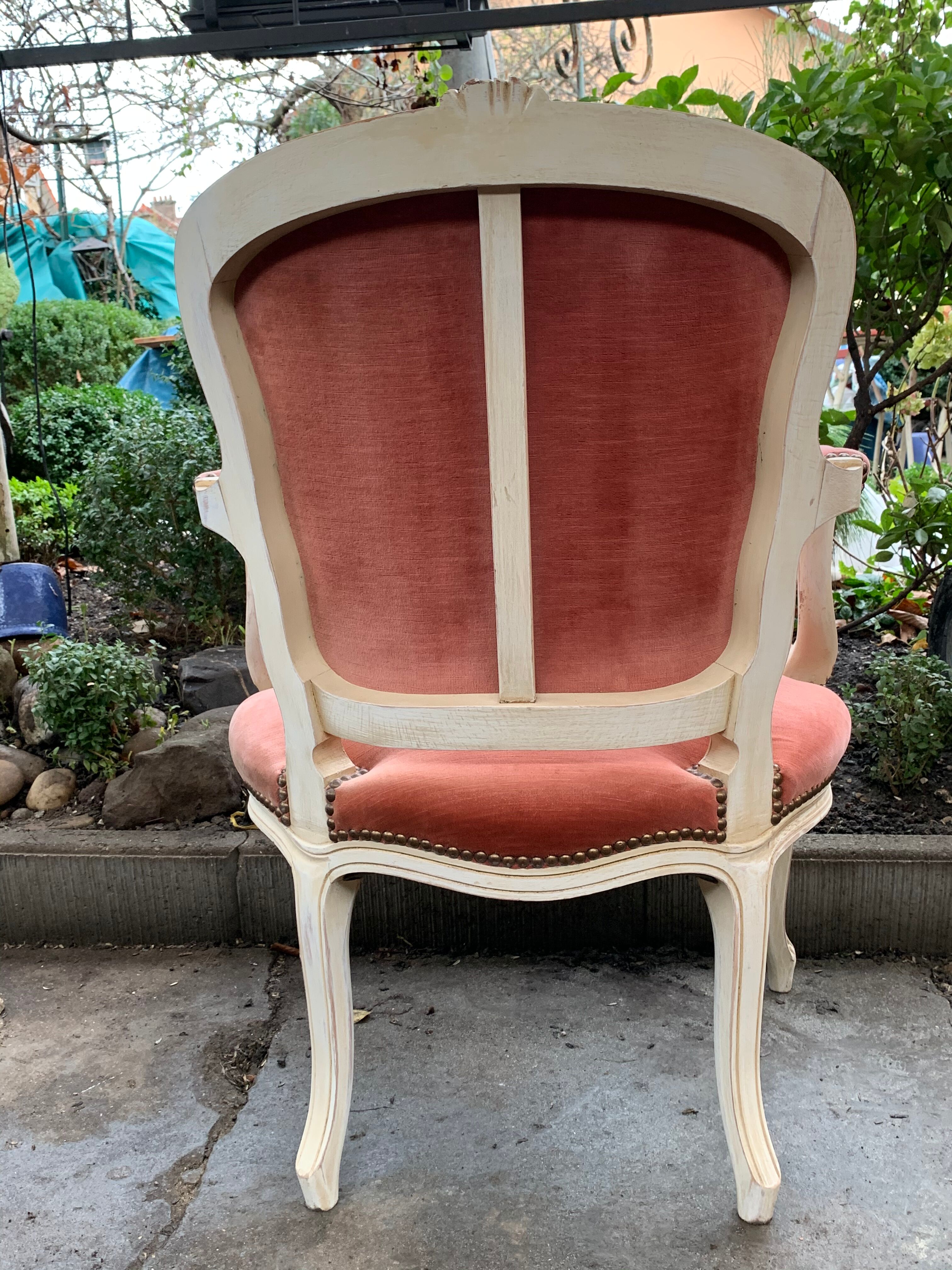 Pink velvet convertible chair