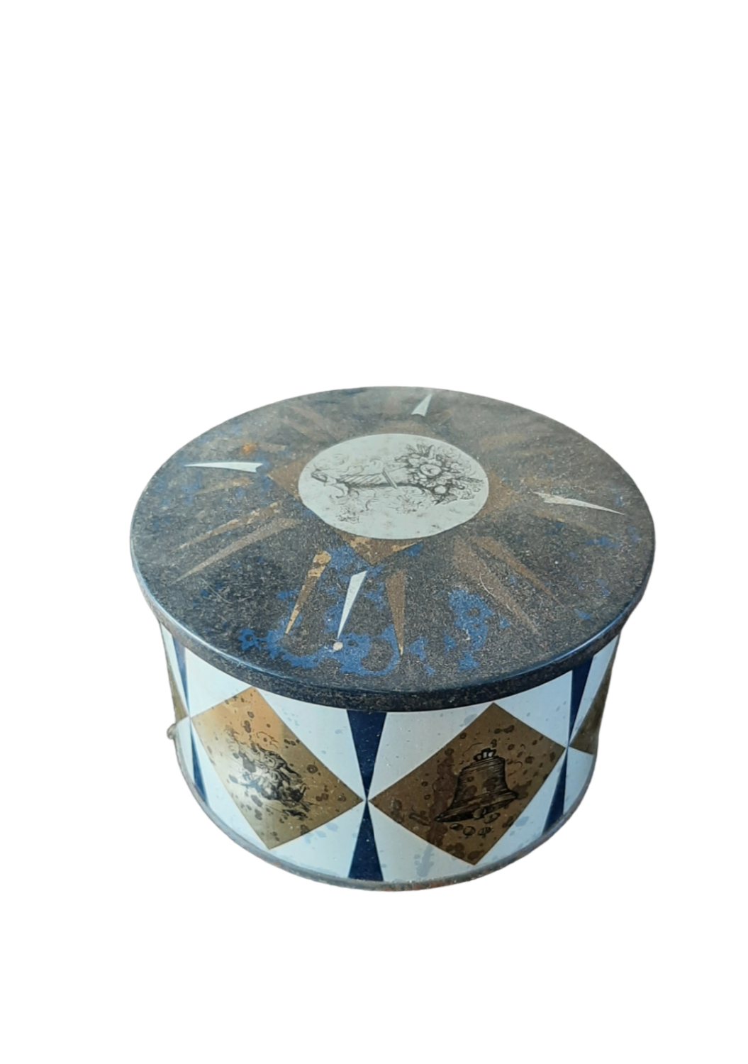 Boîte à biscuits à coquille pliante en métal argenté antique