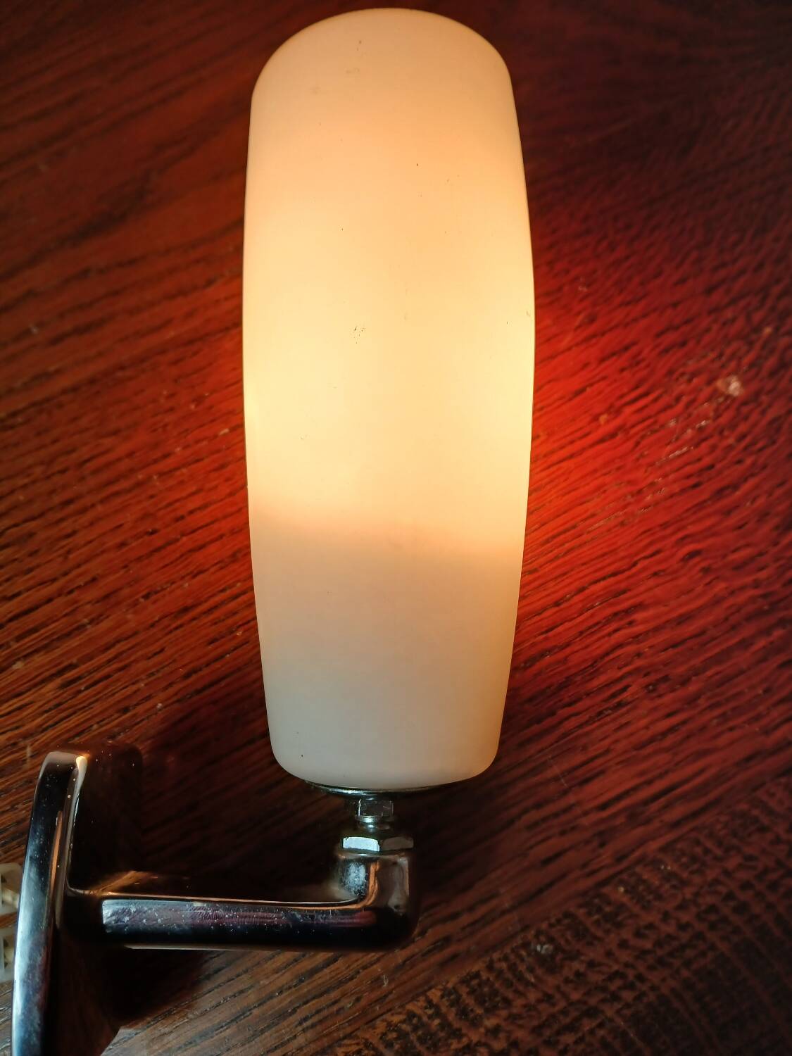 Adjustable wall light in opal glass and chrome-plated metal, Italy, ve