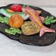 Assiette barbotine vallauris poissons de 1970