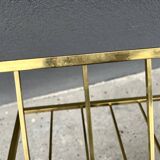 50s brass magazine rack, vintage design magazine rack
