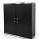 Black ash and steel bar cabinet, 1970s