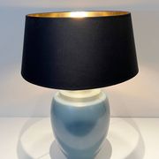Blue ceramic lamp by Kosta