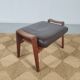 Leather and teak footrest Arne Wahl Iversen, Denmark 1960