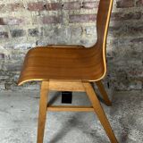 Scandinavian chairs (set of 8) in thermoformed beech 1960'S