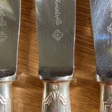 12 large Christofle Ribbons silver metal knives