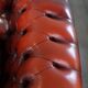 Spacious red English 2.5-seater cowhide leather chesterfield sofa