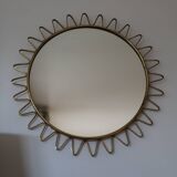 Miroir soleil laiton 1960