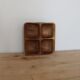 Vintage exotic wood aperitif platter – 4-compartment monkey pod style dish