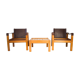 Karl Heinz Bergmiller For Escriba, Pair of Safari Leather Armchairs and Matching Coffee Table