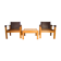 Karl Heinz Bergmiller For Escriba, Pair of Safari Leather Armchairs and Matching Coffee Table