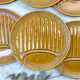 6 asparagus plates in slurry earthenware made in france 1970