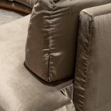 Large rounded velvet sofa