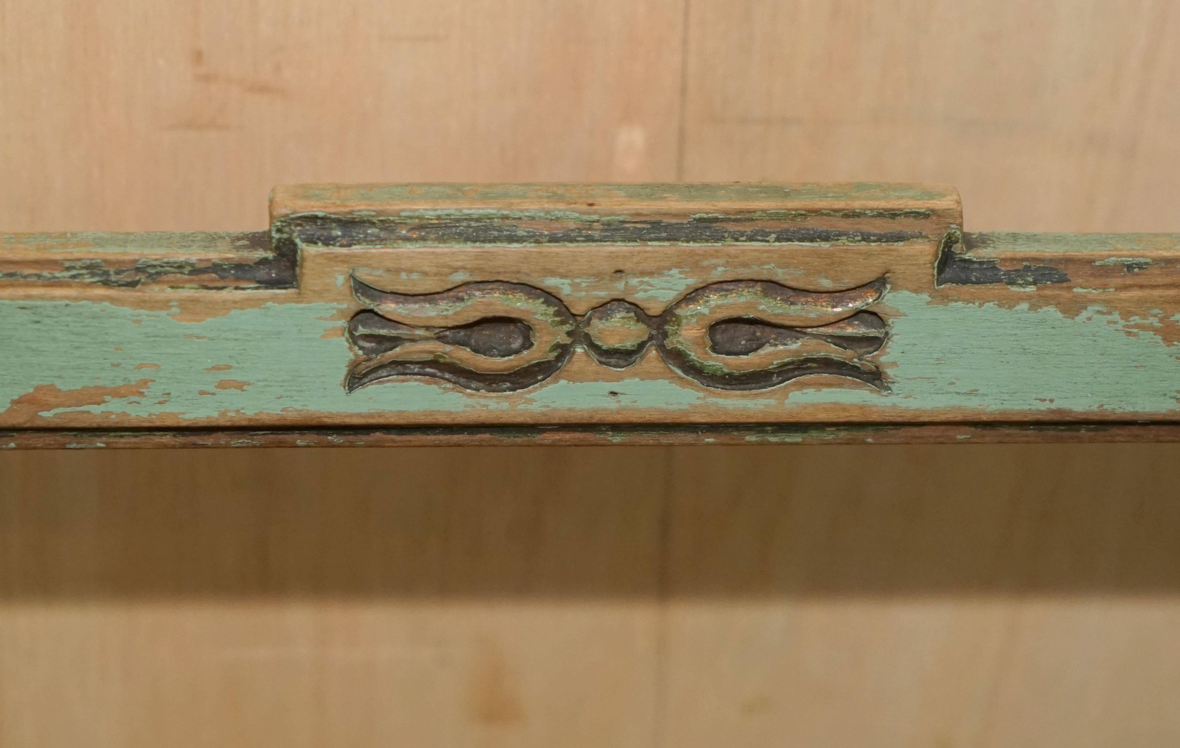 Pair of antique French chairs with original paint.