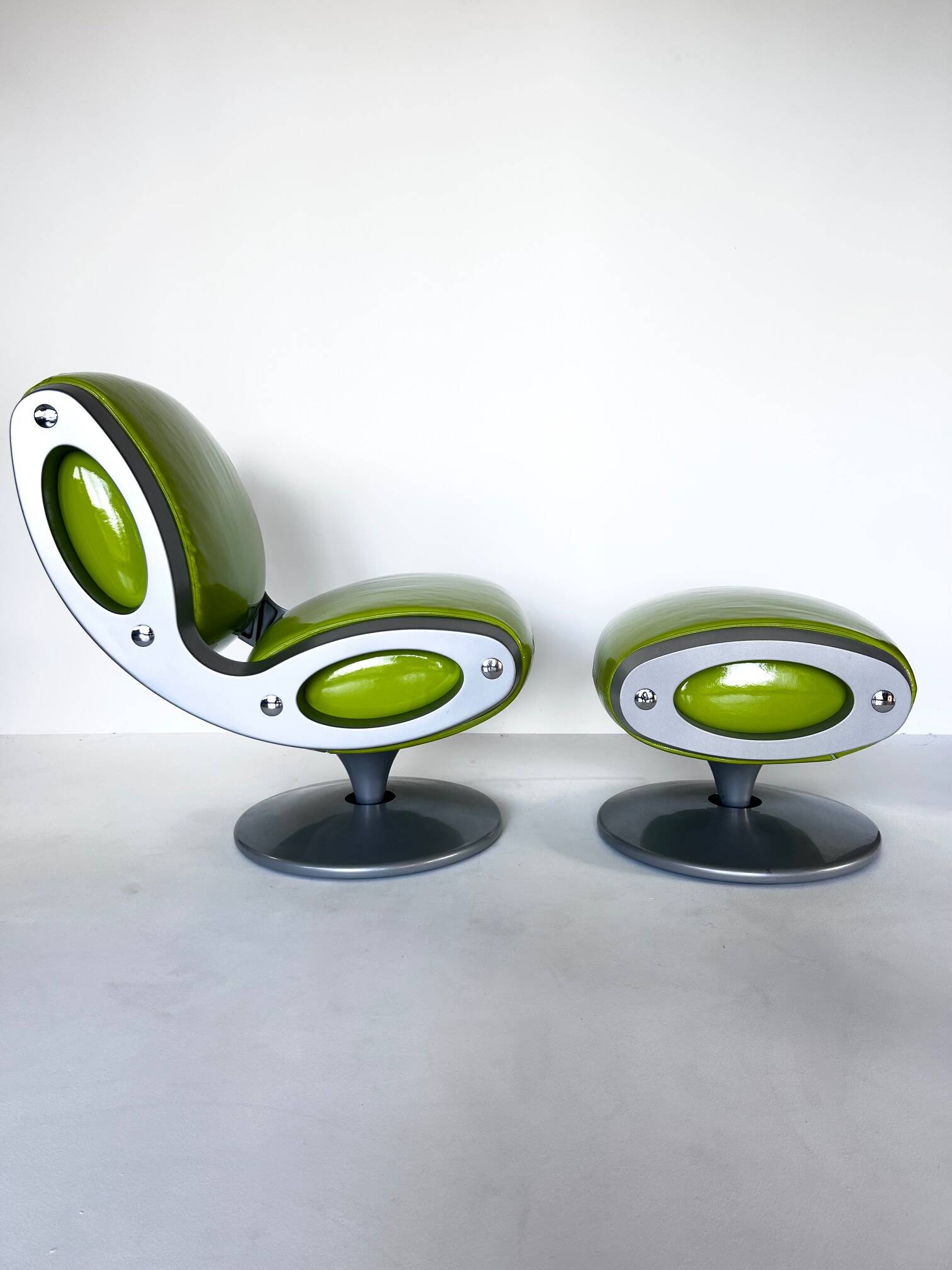 “Gluon” armchair and ottoman by Marc Newson, Moroso, 1993