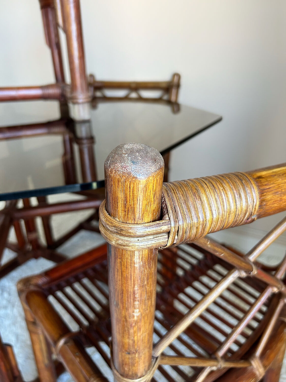 70s bamboo table and chairs