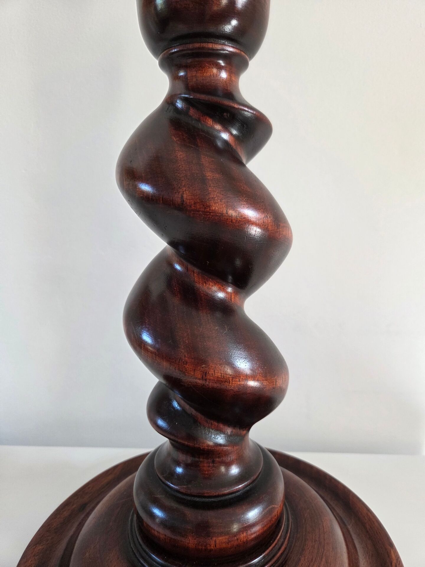 Large turned wooden lamp base, 1960