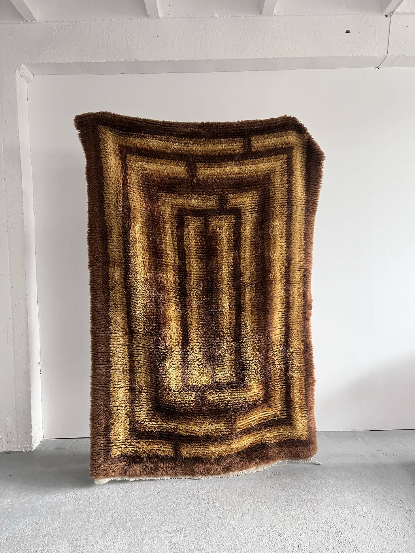 Scandinavian Rya Rug, 1960’s, 100% Wool, Mid Century