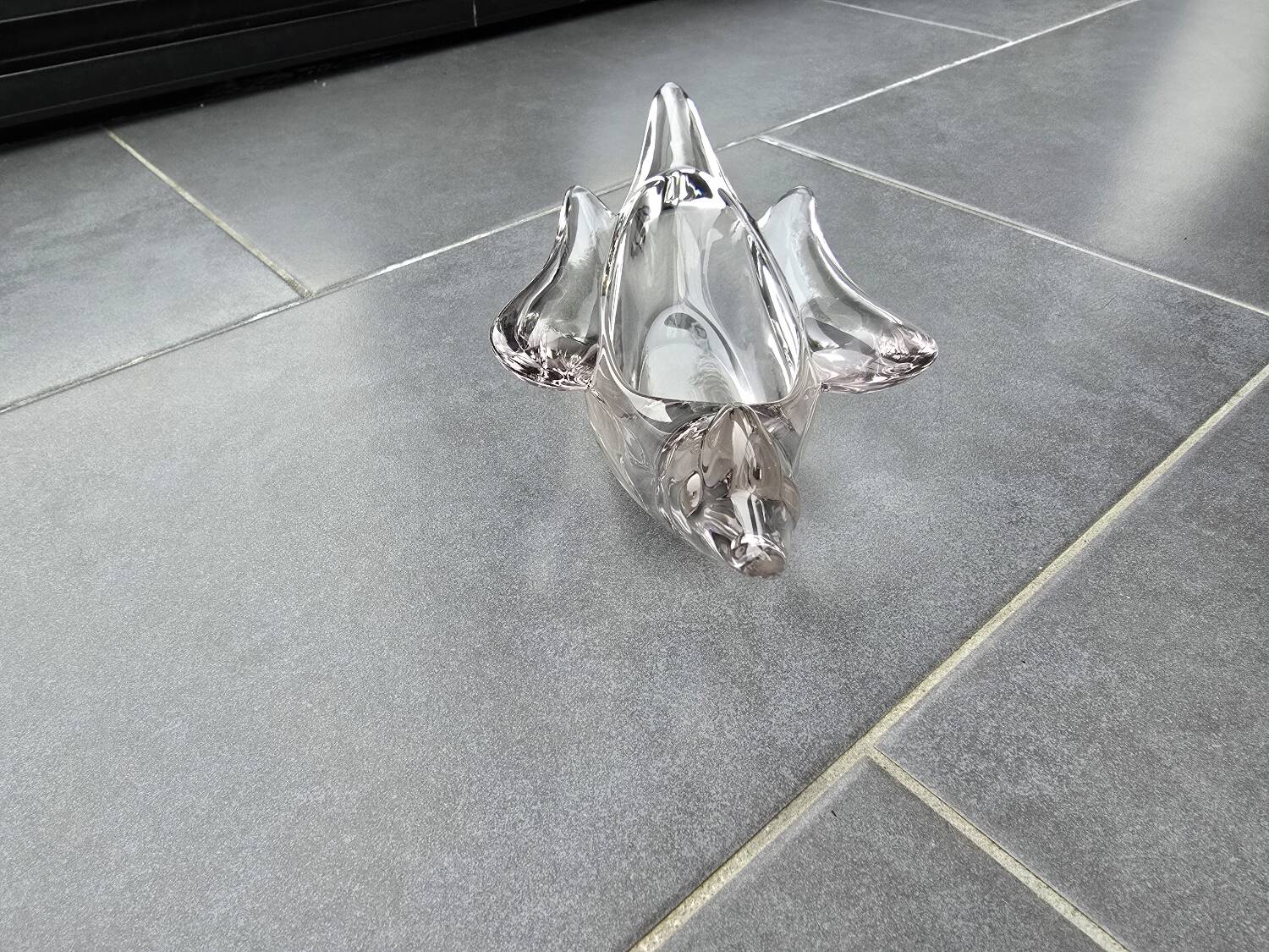 Plate, swallow bird ashtray in French glass from Vanne 1960.