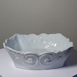 Square coupe/bowl in celadon porcelain, vintage Limoges from the 50s to 70s.