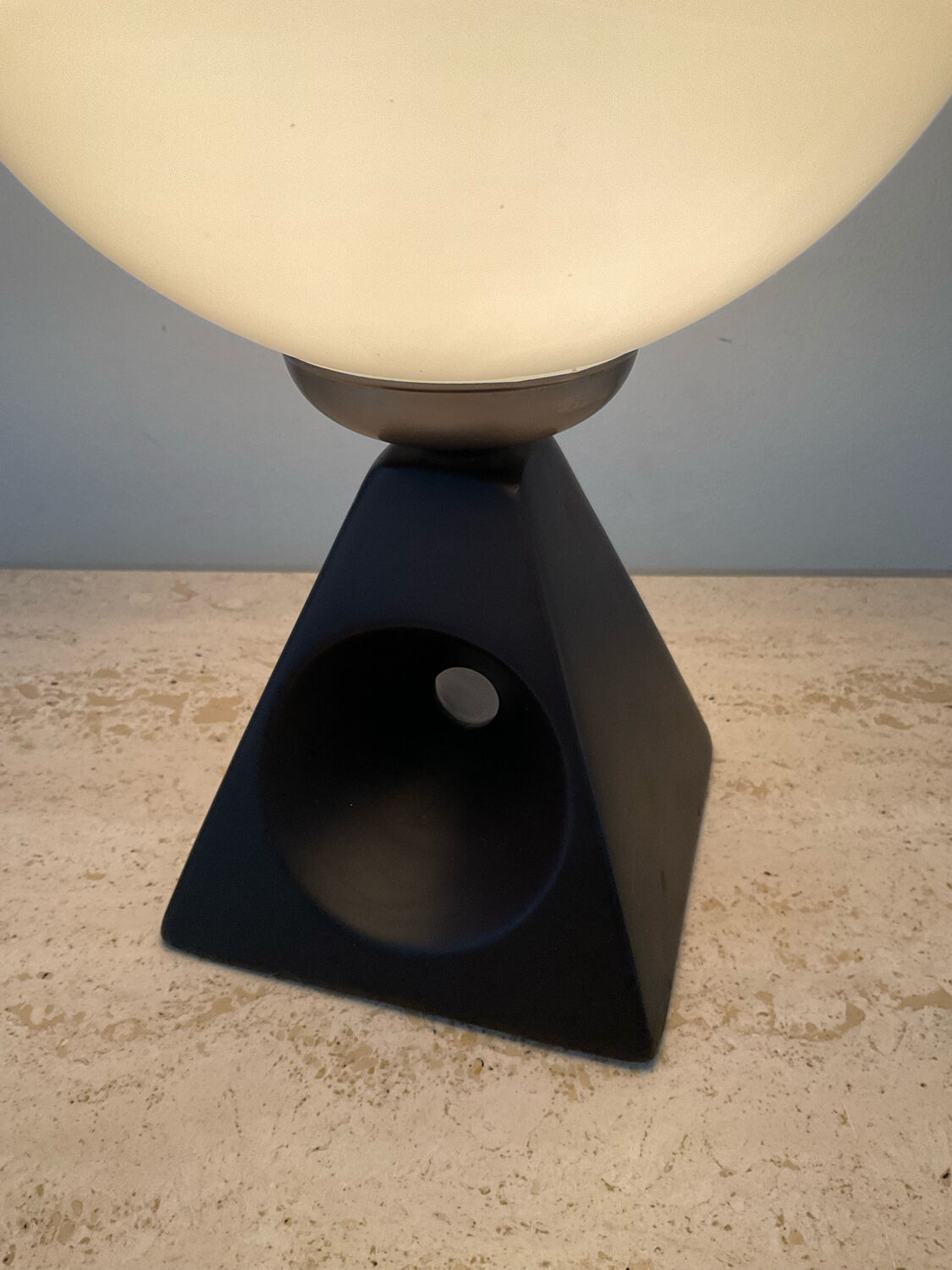 Vintage lamp in opaline and ceramic years 70-80